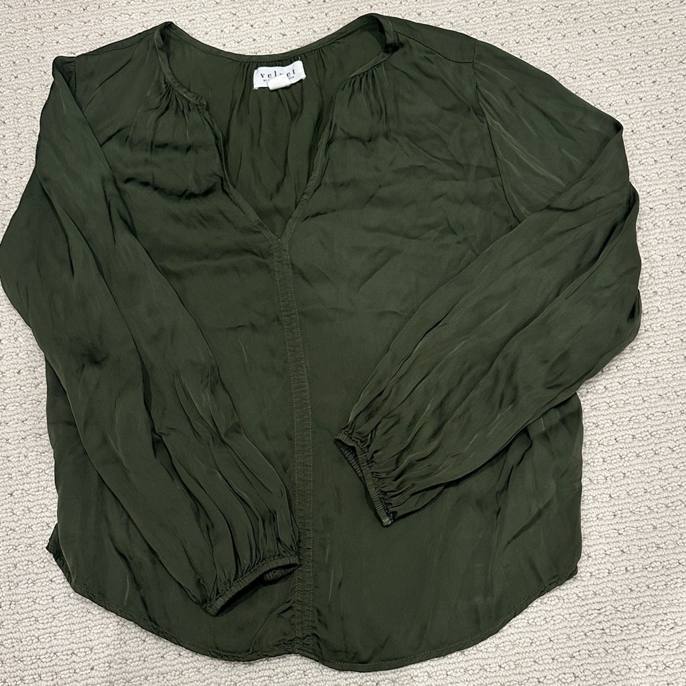 Velvet by Graham & Spencer Deep Green Blouse